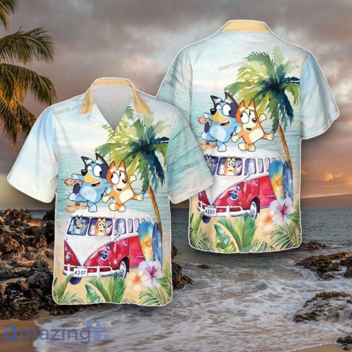 Bluey Hawaiian Shirt Bluey And Bingo Set Tropical Style Gift For Men And Women image Bluey Hawaiian Shirt Bluey And Bingo Set Tropical Style Gift For Men And Women Product Photo 1