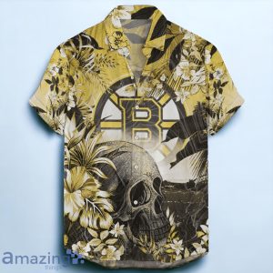 Boston Bruins NHL Hawaiian Shirt Tropical Skull Design For Men Women Product Photo 1