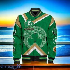 Boston Celtics Basketball Patrick's Day Art Design Baseball Jacket Product Photo 2
