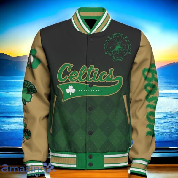 Boston Celtics Basketball Patrick's Day Art Design New Baseball Jacket Product Photo 2