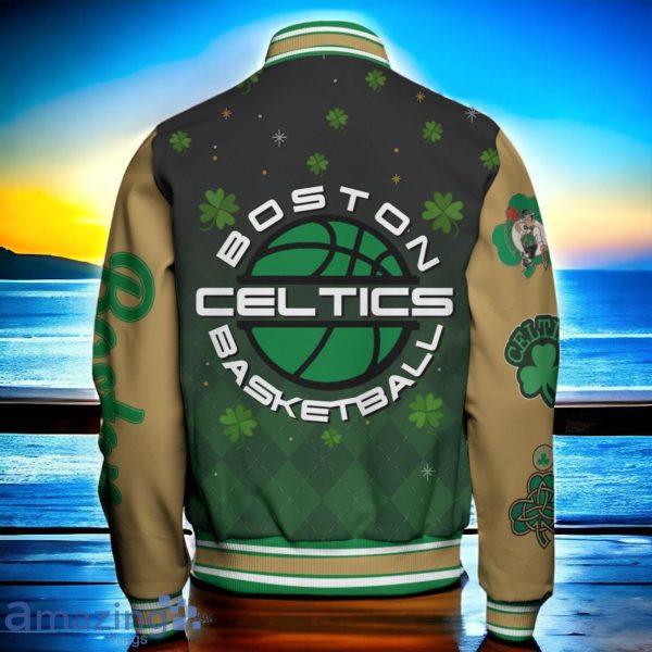 Boston Celtics Basketball Patrick's Day Art Design New Baseball Jacket Product Photo 3