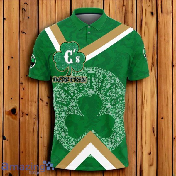 Boston Celtics Basketball Patrick's Day Art Design Polo Shirt Product Photo 2