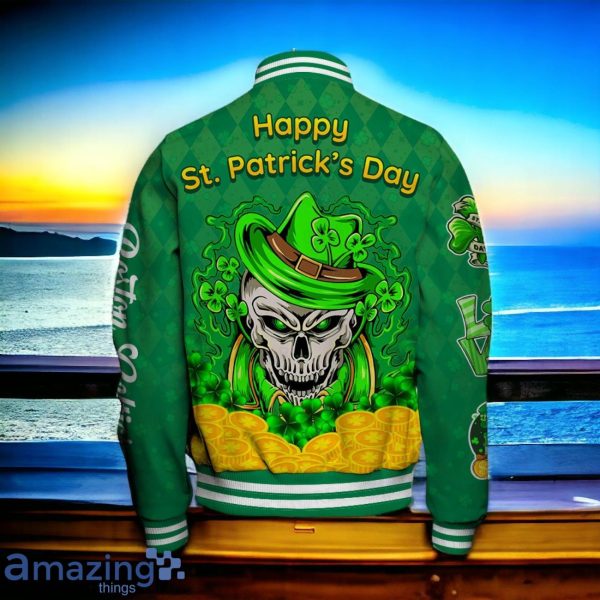 Boston Celtics Happy Saint Patrick's Day Basketball Baseball Jacket Product Photo 3