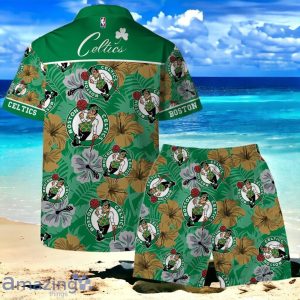 Boston Celtics NBA Team Logo Hawaiian Shirt And Short Vintage Pattern Product Photo 2