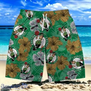 Boston Celtics NBA Team Logo Hawaiian Shirt And Short Vintage Pattern Product Photo 3