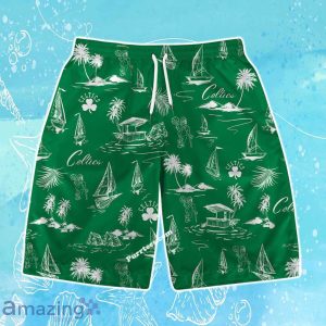Boston Celtics Team Logo Beach Vibes Pattern Hawaiian Shirt & Short Product Photo 3