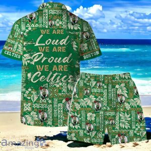 Boston Celtics Team Logo Pattern Classic Hawaiian Shirt And Short Product Photo 2