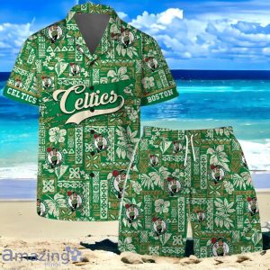 Boston Celtics Team Logo Pattern Classic Hawaiian Shirt And Short Product Photo 1