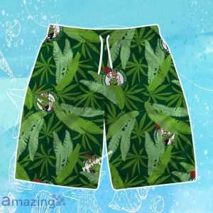 Boston Celtics Team Logo Pattern Leaves Vintage Art Hawaiian Shirt & Short Product Photo 3