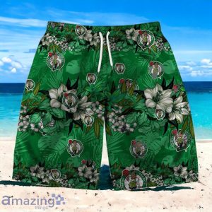 Boston Celtics Team Logo Pattern Never Stop Hawaiian Shirt And Short Product Photo 3