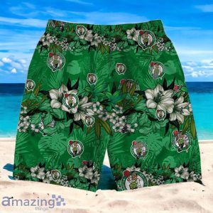 Boston Celtics Team Logo Pattern Never Stop Hawaiian Shirt And Short Product Photo 4