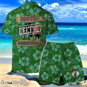 Boston Celtics Team Logo Pattern Retro Hawaiian Shirt And Short Product Photo 2