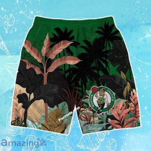 Boston Celtics Team Logo Pattern Tropical Hawaiian Shirt & Short image Boston Celtics Team Logo Pattern Tropical Hawaiian Shirt & Short Product Photo 4