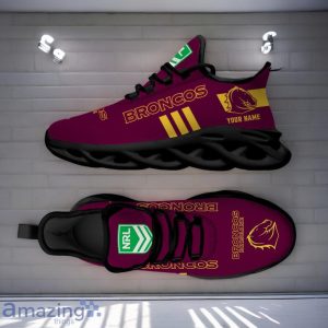 Brisbane Broncos NRL Max Soul Shoes Custom Name Gift For Fans Product Photo 4