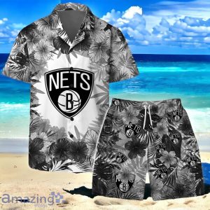Brooklyn Nets National Basketball Association Hawaiian Shirt And Short Floral Pattern Product Photo 1