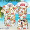 Burger King Tropical Flower Aloha Hawaiian Shirts and short