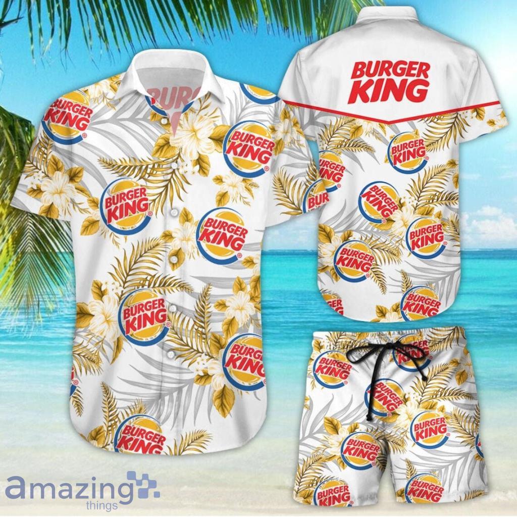 Burger King Tropical Flower Aloha Hawaiian Shirts and short image Burger King Tropical Flower Aloha Hawaiian Shirts and short Product Photo 1