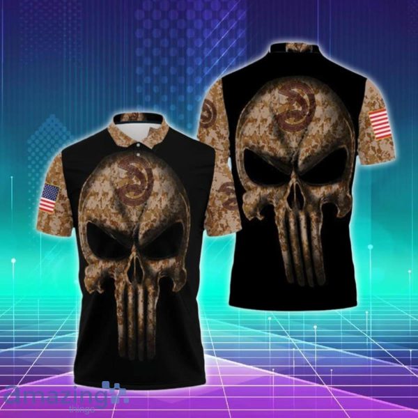 Camouflage Skull Atlanta Hawks American Flag Polo Shirts Special Gift For Men And Women Product Photo 1