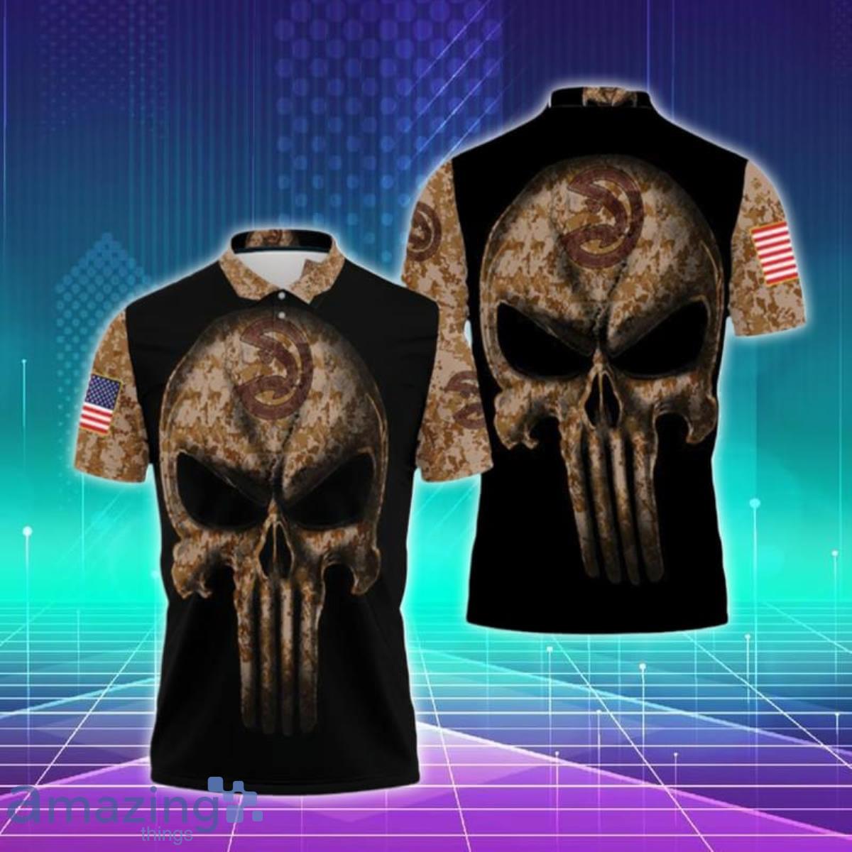 Camouflage Skull Atlanta Hawks American Flag Polo Shirts Special Gift For Men And Women image Camouflage Skull Atlanta Hawks American Flag Polo Shirts Special Gift For Men And Women Product Photo 1