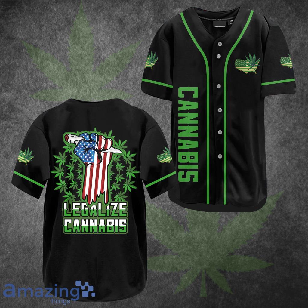 Cannabis Us Map Baseball Jersey Shirt image Cannabis Us Map Baseball Jersey Shirt Product Photo 1