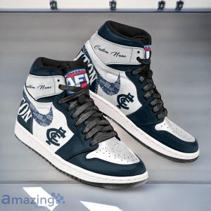 Carlton Blues AFL Air Jordan Hightop Shoes Custom Name Gift For Fans Product Photo 3