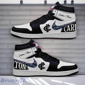 Carlton Blues AFL Air Jordan Hightop Shoes Custom Name Gift For Fans Product Photo 1
