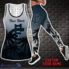 Carlton Blues AFL Combo Hollow Tank Top and Leggings Custom Name Gift For Women