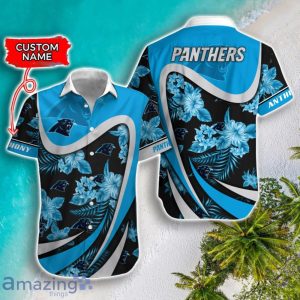 Carolina Panthers NFL Floral Hawaiian Shirt And Shorts Custom Name Casual Comfort Combo For Fans Product Photo 2