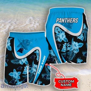 Carolina Panthers NFL Floral Hawaiian Shirt And Shorts Custom Name Casual Comfort Combo For Fans Product Photo 3