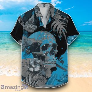 Carolina Panthers NFL Hawaiian Shirt Floral And Skull Unique Design For Fans Product Photo 1