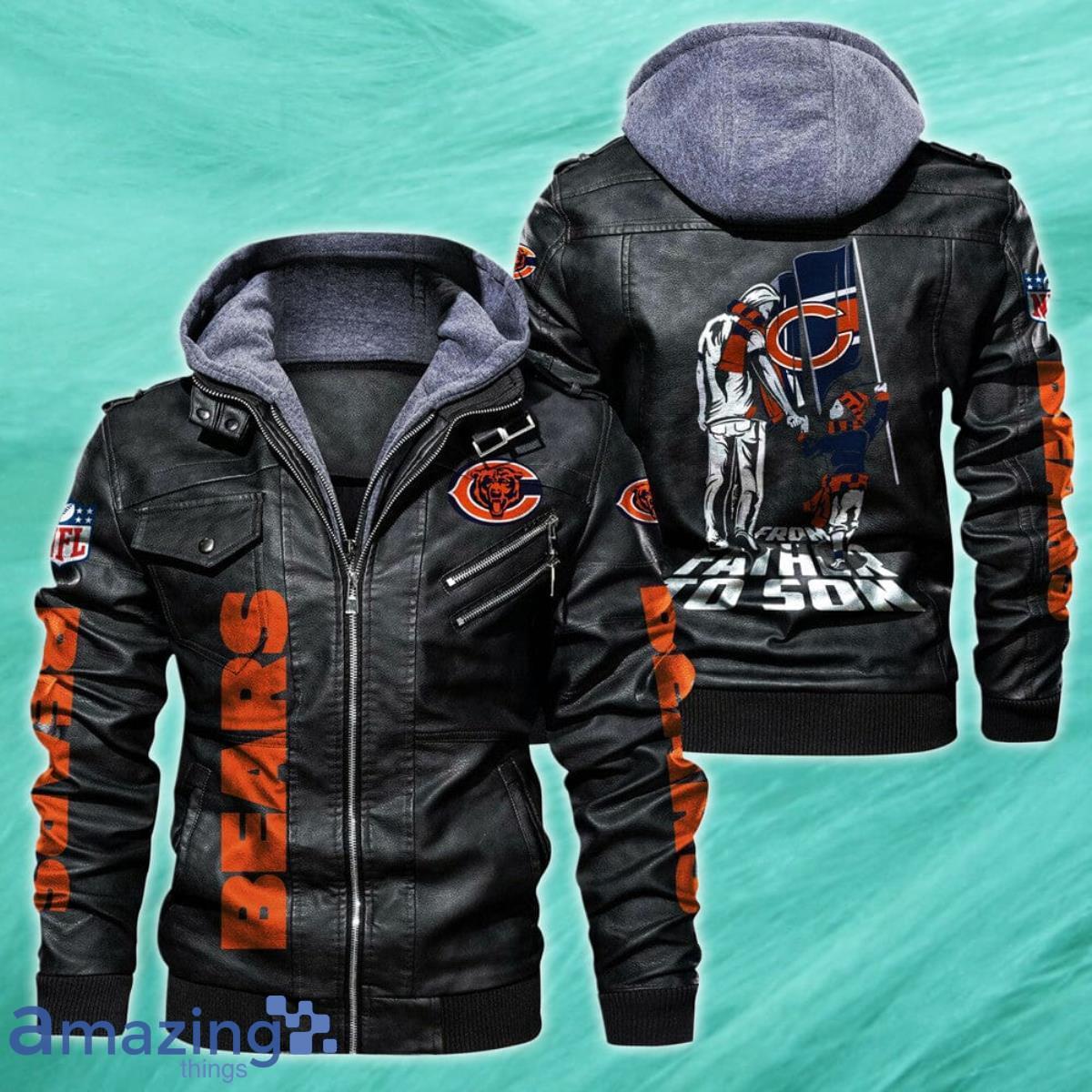 Chicago Bears 2D Leather Jacket Style Gift image Chicago Bears 2D Leather Jacket Style Gift Product Photo 2
