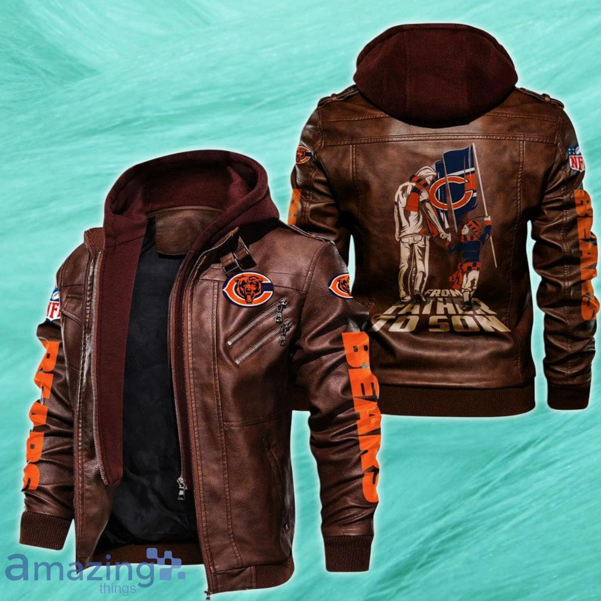 Chicago Bears 2D Leather Jacket Style Gift image Chicago Bears 2D Leather Jacket Style Gift Product Photo 1