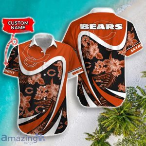 Chicago Bears NFL Floral Hawaiian Shirt And Shorts Custom Name Casual Comfort Combo For Fans Product Photo 2