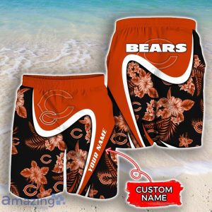 Chicago Bears NFL Floral Hawaiian Shirt And Shorts Custom Name Casual Comfort Combo For Fans Product Photo 3