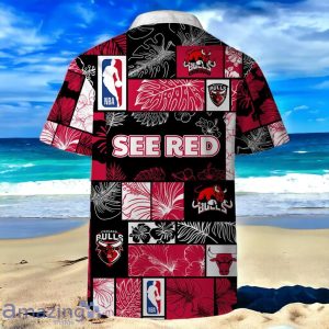 Chicago Bulls NBA See Red AOP Hawaiian Shirt image Chicago Bulls NBA See Red AOP Hawaiian Shirt Product Photo 3