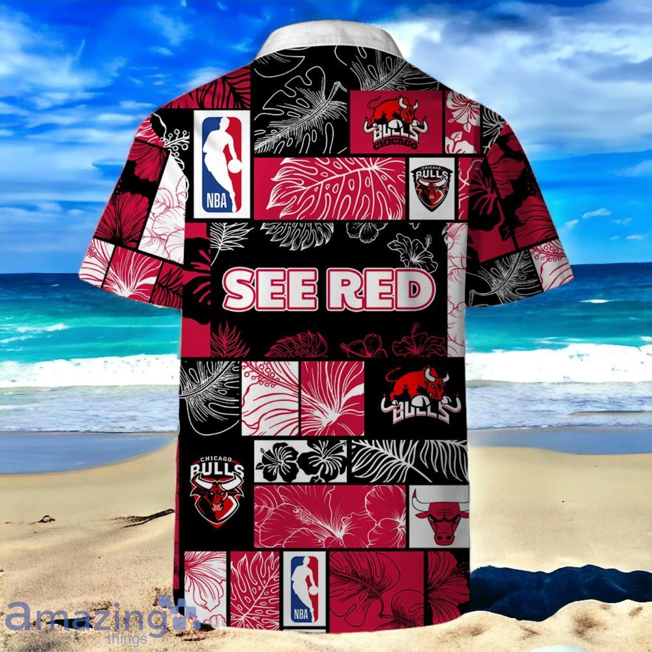Chicago Bulls NBA See Red AOP Hawaiian Shirt image Chicago Bulls NBA See Red AOP Hawaiian Shirt Product Photo 3