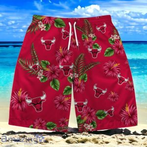 Chicago Bulls Team Logo Hawaiian Shirt And Short Floral Pattern Product Photo 3