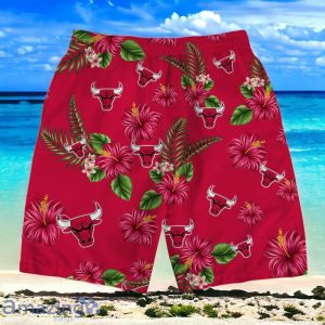 Chicago Bulls Team Logo Hawaiian Shirt And Short Floral Pattern Product Photo 4