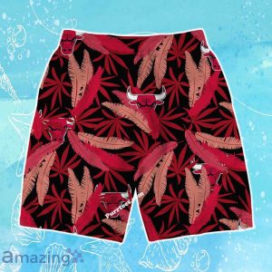 Chicago Bulls Team Logo Pattern Leaves Vintage Art Hawaiian Shirt & Short Product Photo 4