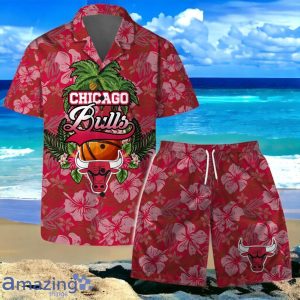 Chicago Bulls Team Logo Pattern Retro Hawaiian Shirt And Short Product Photo 1