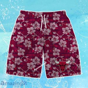 Chicago Bulls Team Logo Pattern Vintage Aloha Hawaiian Shirt & Short image Chicago Bulls Team Logo Pattern Vintage Aloha Hawaiian Shirt & Short Product Photo 3
