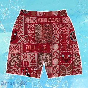 Chicago Bulls Team Logo Tropical Pattern Hawaiian Shirt & Short Product Photo 4