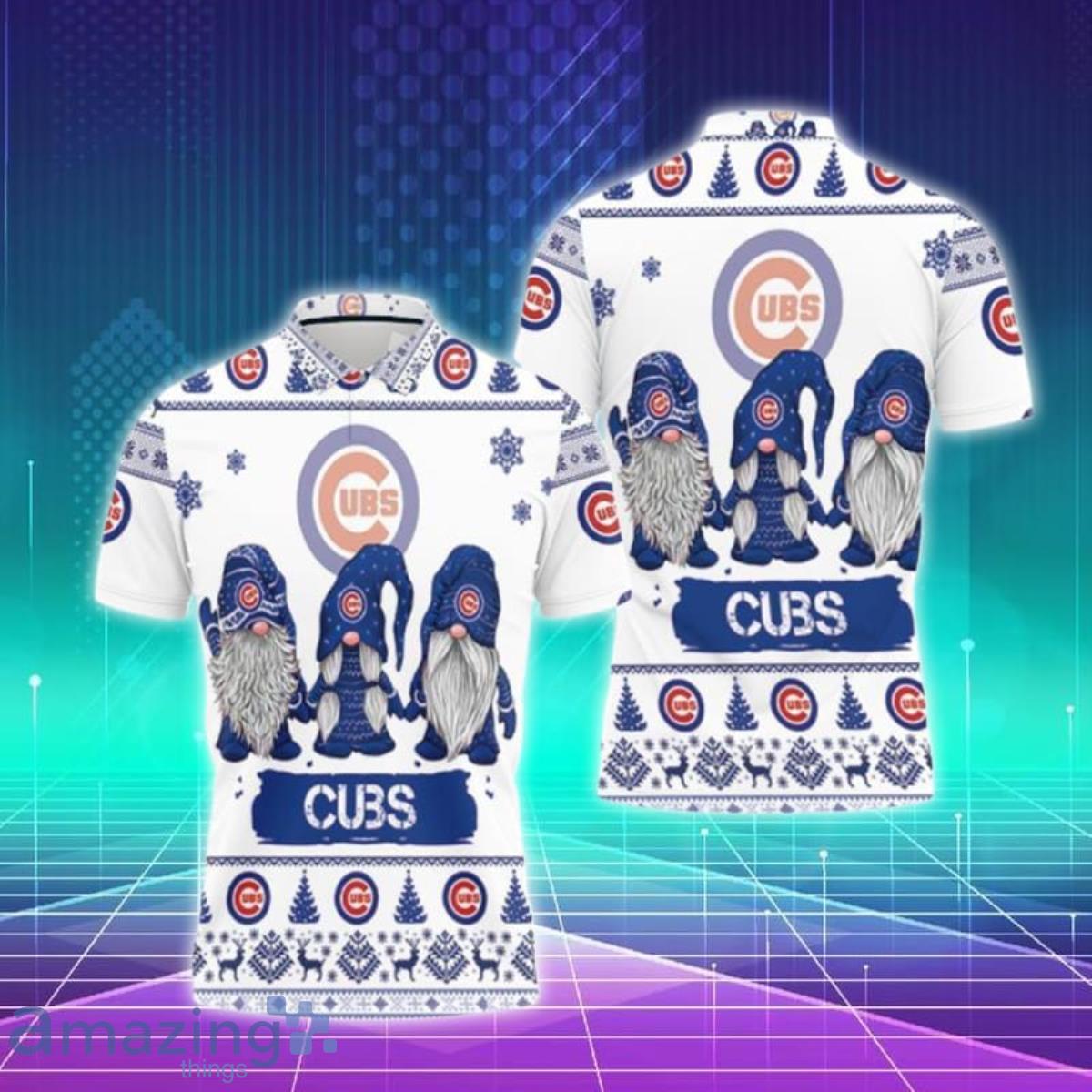 Christmas Gnomes Chicago Cubs Ugly Sweat Christmas Polo Shirts Special Gift For Men And Women image Christmas Gnomes Chicago Cubs Ugly Sweat Christmas Polo Shirts Special Gift For Men And Women Product Photo 1