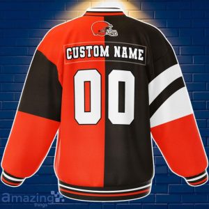 Clevel& Browns Baseball Jacket Custom Number & Name Youth Style For Fans Product Photo 2