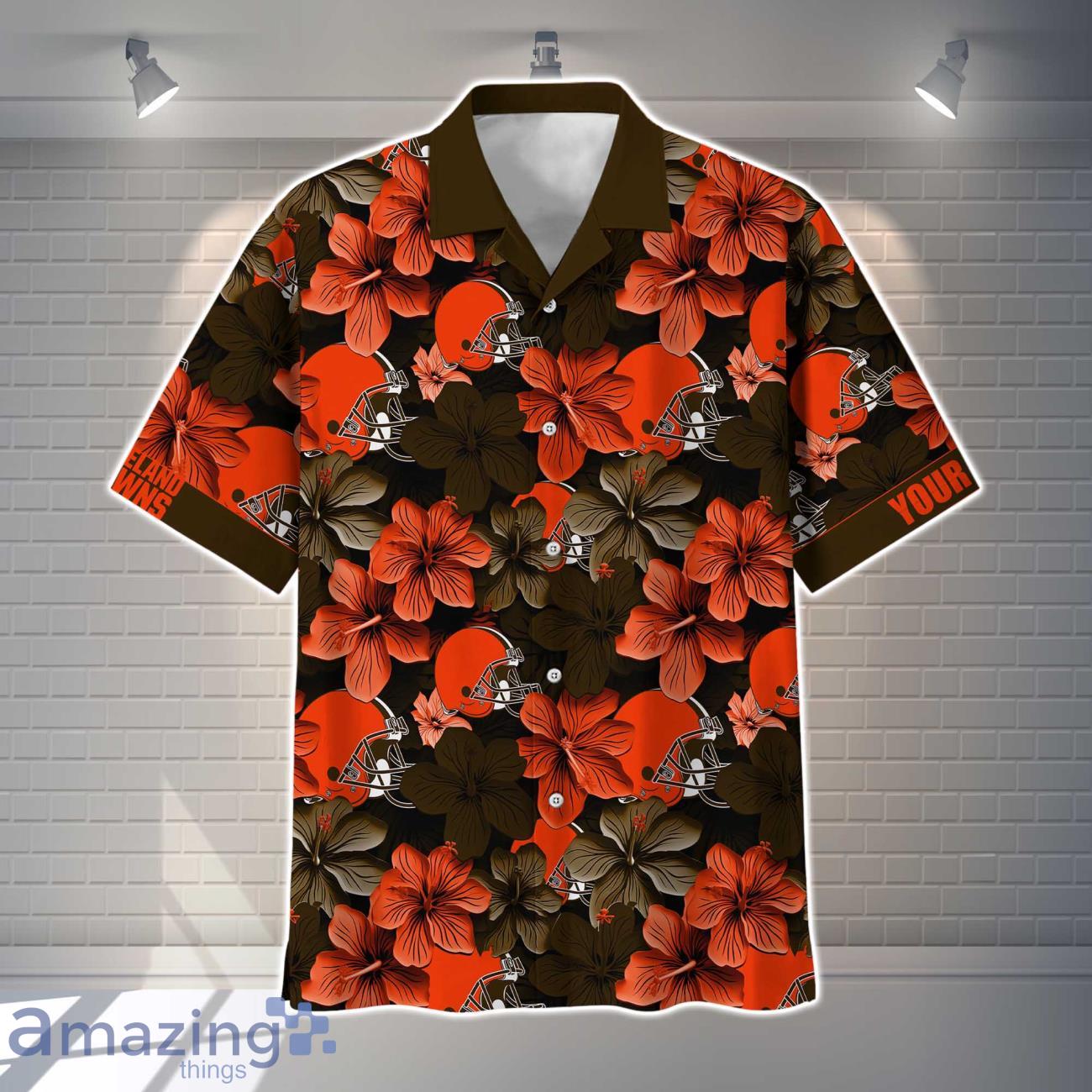 Cleveland Browns NFL Flower Hawaiian Shirt Custom Name Gift Ideas For Men Women image Cleveland Browns NFL Flower Hawaiian Shirt Custom Name Gift Ideas For Men Women Product Photo 2