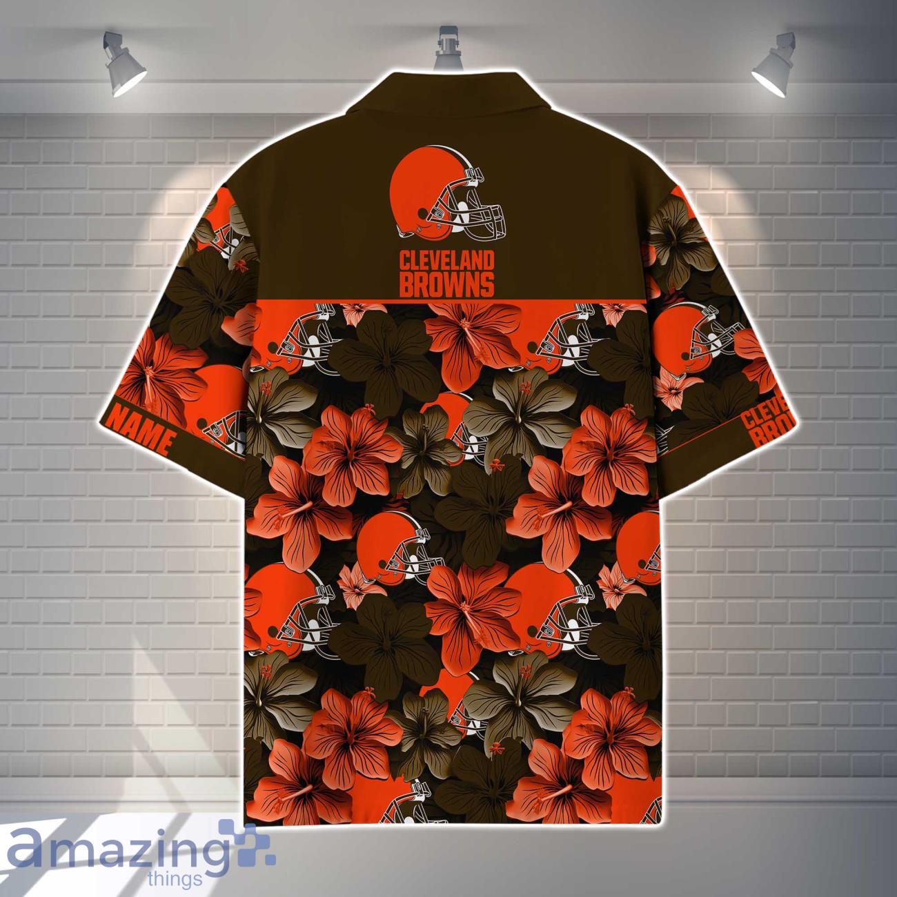 Cleveland Browns NFL Flower Hawaiian Shirt Custom Name Gift Ideas For Men Women image Cleveland Browns NFL Flower Hawaiian Shirt Custom Name Gift Ideas For Men Women Product Photo 3