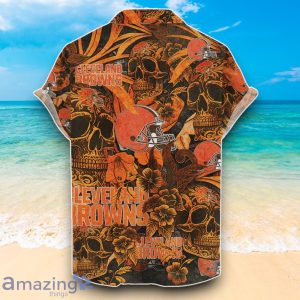 Cleveland Browns NFL Hawaiian Shirt Jungle Skull Unique Design For Fans image Cleveland Browns NFL Hawaiian Shirt Jungle Skull Unique Design For Fans Product Photo 2