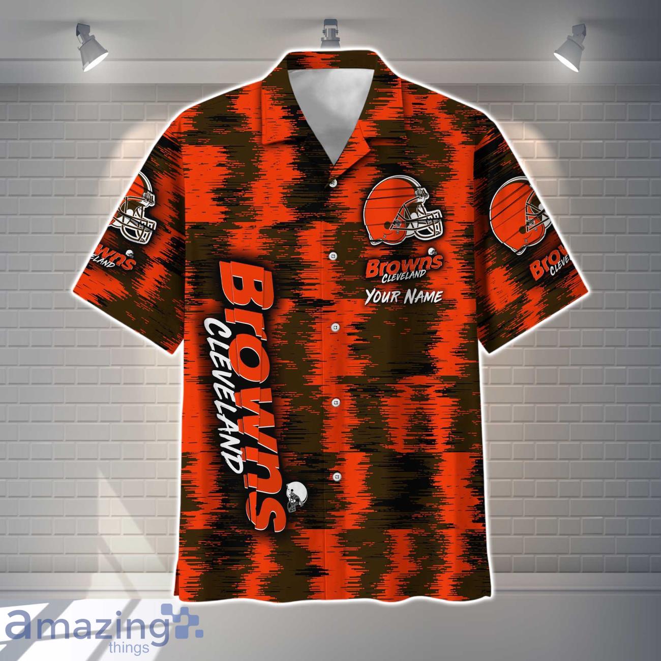 Cleveland Browns NFL Hawaiian Shirt Vintage Custom Name For Fans image Cleveland Browns NFL Hawaiian Shirt Vintage Custom Name For Fans Product Photo 2