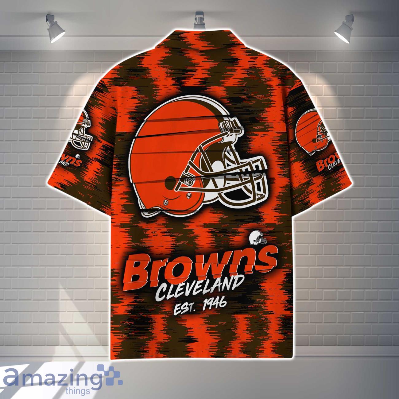 Cleveland Browns NFL Hawaiian Shirt Vintage Custom Name For Fans image Cleveland Browns NFL Hawaiian Shirt Vintage Custom Name For Fans Product Photo 3