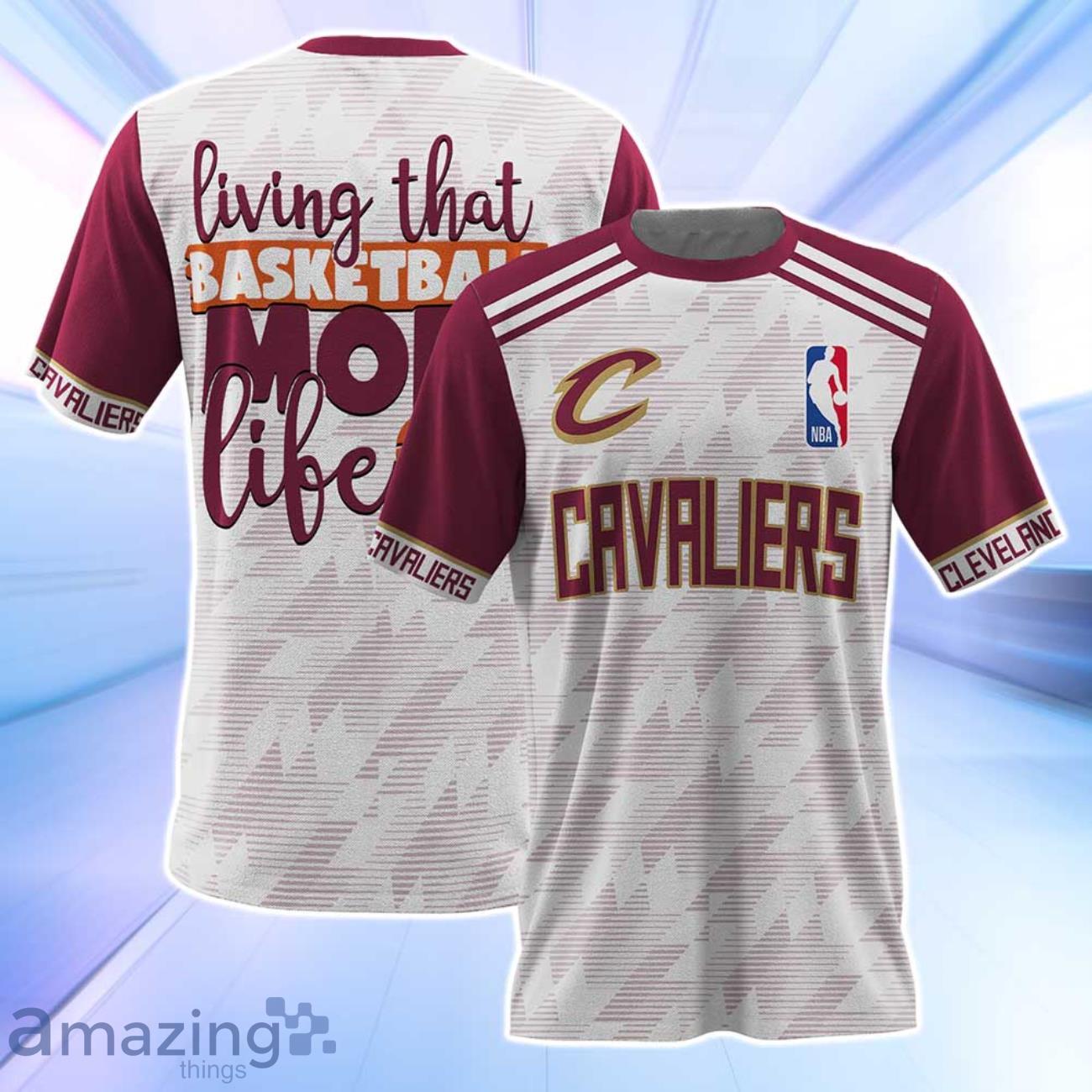 Cleveland Cavaliers NBA Living That Basketball Mom Life 3D Shirt image Cleveland Cavaliers NBA Living That Basketball Mom Life 3D Shirt Product Photo 1